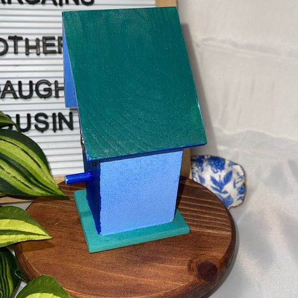 Blue Wooden Birdhouse with Inspirational Charms - Picture 2 of 5